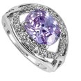 thumbnail image 4 of Sterling Silver Women's Large Simulated Lavender Ring ( Sizes 5 6 7 8 9 ) Beautiful 925 Band 9mm Rings (Size 9), 4 of 4