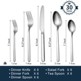 thumbnail image 3 of 30 Pieces 18/10 Stainless Steel Flatware Set Service for 6, 3 of 7