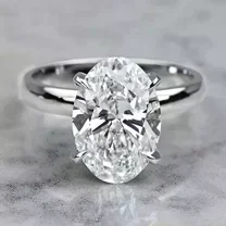 Solitaire 2.05 Ct G VS1 Lab Grown Oval Cut Diamond Engagement Ring 14k IGI