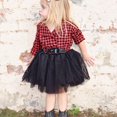 thumbnail image 5 of Vestido de niña de moda de otoño e invierno, vestido a cuadros de manga larga, cinturón con costura de malla, vestido de arena, 5 of 5