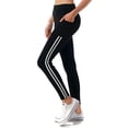 thumbnail image 4 of Jvini Women's High Waisted Active Leggings With Side Stripe & Tech Pockets For Yoga Workout Running Size S - 3XL, 4 of 5