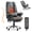 Gray, variant on Massage & Heated Office Chair with Foot Rest, Ergonomic Executive Office Chair with Reclining Backrest, Adjustable Arms and Lumbar Support, High Back Leather Desk Chairs for Home Office, Beige