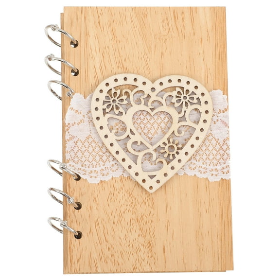 Masteelf Wooden Wedding Guest Book for Writing Use Light Yellow Synthetic Material 7x5 Inches
