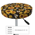 thumbnail image 4 of Daiia Sunflowers And Bww Stool Covers Round,Round Bar Stool Covers Waterproof Bar Chair Covers Washable Stool Cushion Slipcover for 12-14 Inch Chair-13 inch, 4 of 7