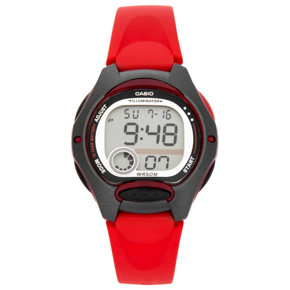 Casio - Women's LW-200-4AVEF Collection Digital Quartz Red Resin Watch - Walmart.com - Walmart.com