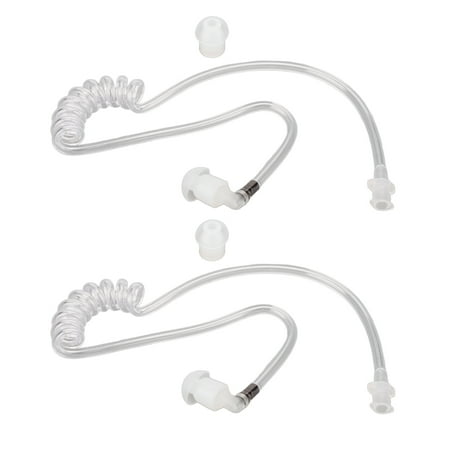 Replacement Acoustic Tube Comfortable Detachable Transparent Clear Acoustic Tube for Motorola Two Way Radio Headphones 2 Pack
