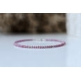 thumbnail image 2 of Lepidolite 3mm Round Shape Faceted Cut Beads 7 inch Silver Plated Clasp Bracelet for men, women, unisex. Link Chain Stacking Bracelet.|LINK_04510, 2 of 5