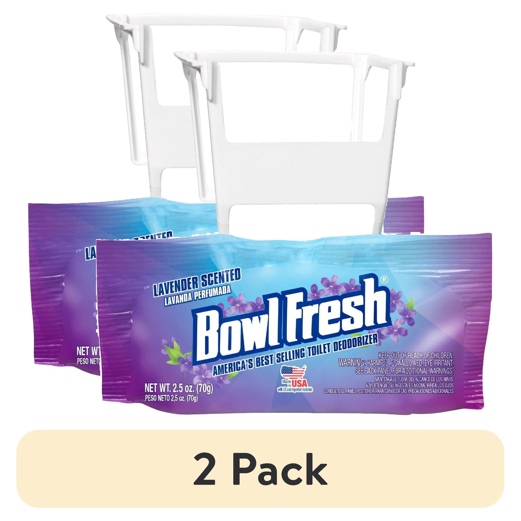 (2 pack) Bowl Fresh Toilet Bowl Deodorizer Hanger, Lavender Scented, 2.5 oz