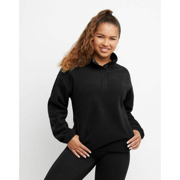 Champion Women's Explorer Fleece Snap Pullover Black W4662 586PZA 001