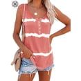 thumbnail image 3 of Luxtrada Women's Tie Dye Vest Plus Size Tank Tops Summer Sleeveless Shirts Loose Blouse Orange,L, 3 of 12
