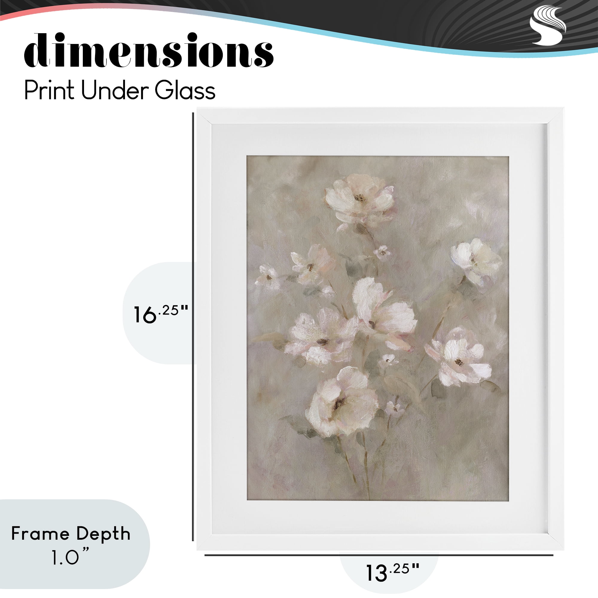 Stupell Industries Delicate Blush Floral Arrangement White Framed Print Under Glass, design by Carol Robinson