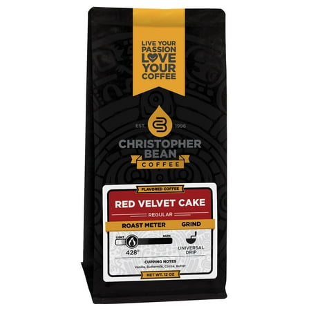 Red Velvet Cake Flavored Decaf Whole Bean Coffee, 12 Ounce
