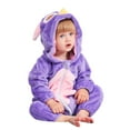 thumbnail image 1 of Baby Zipper Onesies Cute Animal Hooded Romper Playsuit Plush Fuzzy Infants One Piece Jumpsuit Outwear Boys Girls (12-18 Months, Purple Owl), 1 of 6