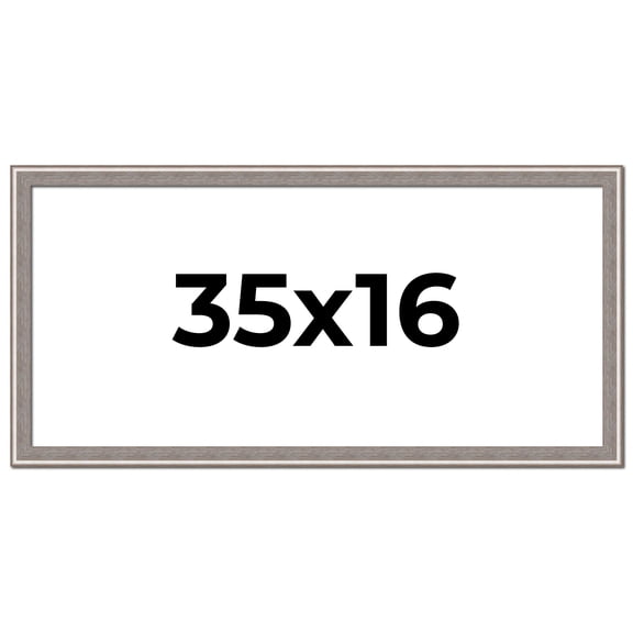 35x16 Frame Grey Real Wood Picture Frame Width 1.25 inches | Interior Frame Depth 0.5 inches | Hans