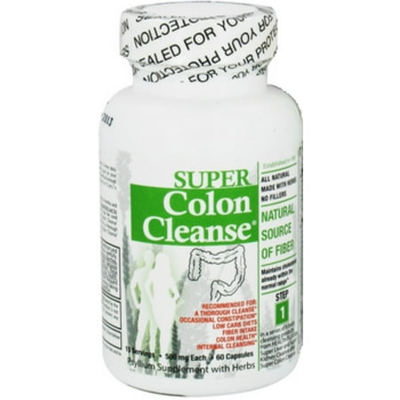 Health Plus super Colon Cleanse psyllium aux herbes, capsules 60 ch (Pack de 6)