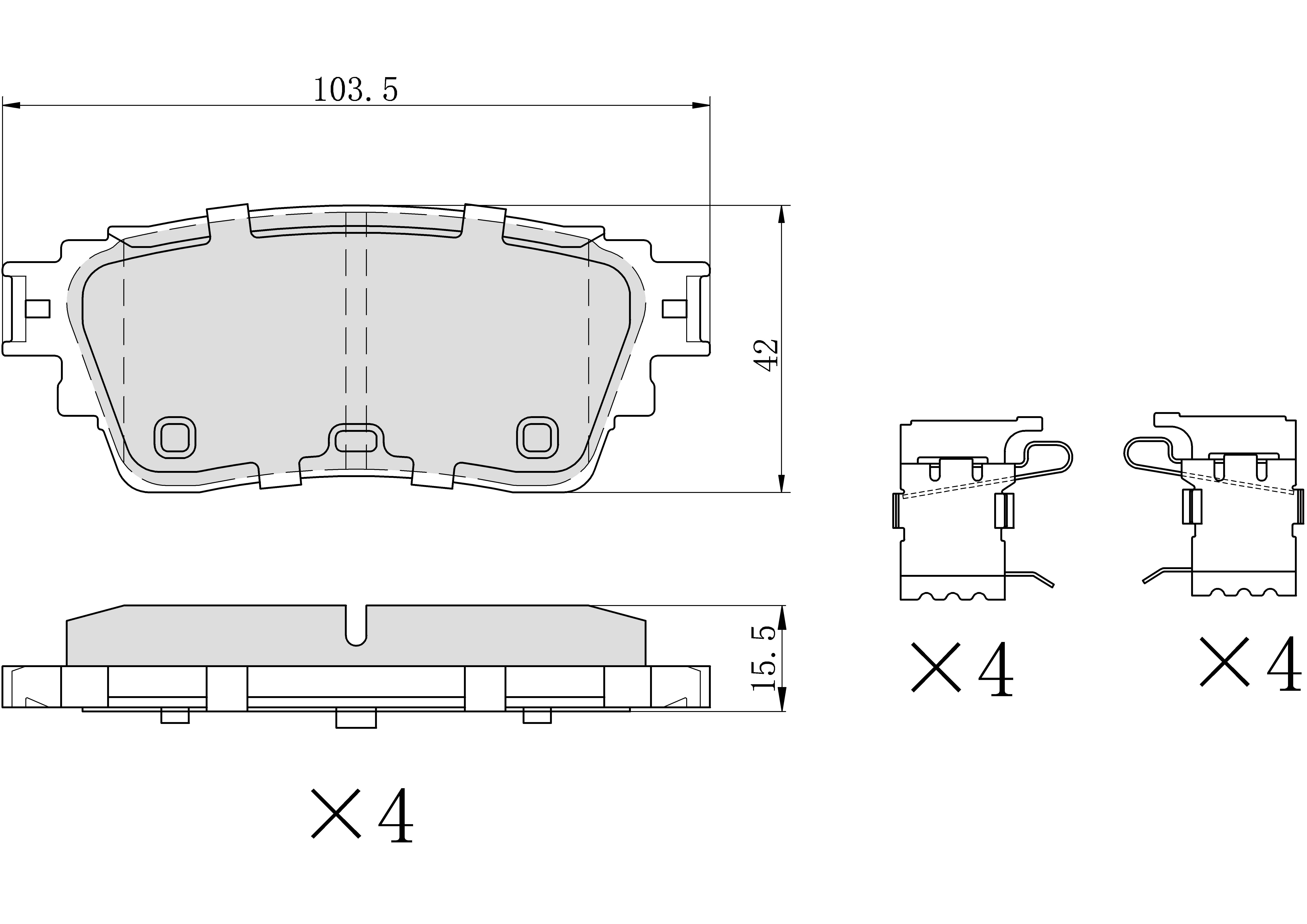 UltraHC 700 Brake Pad Set, Rear HC7.2200.0.C, Nissan Altima 2020-2019