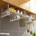 thumbnail image 4 of MesaSe Bathroom Kitchen Bedroom Hanging Storage Shelf Under Cabinet Organizer Removable Hook Style Seasoning Storage Rack, 4 of 14