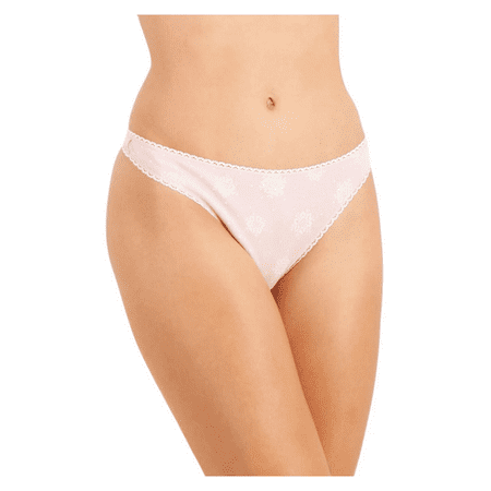 Charter Club Women s Cotton Thong Panty  Pink Snowflakes XL