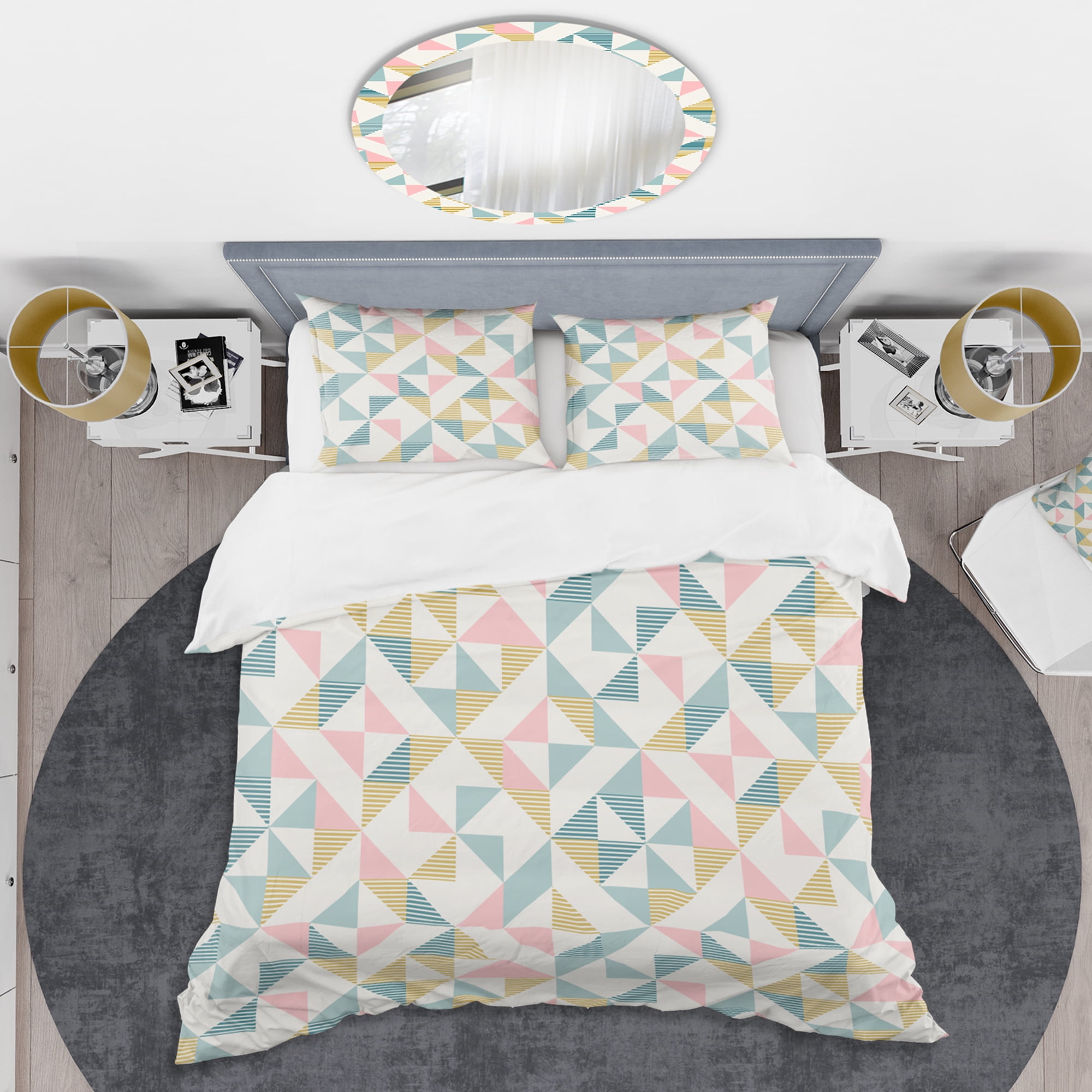 Designart 'Diamond Retro XI' Mid-Century Modern Duvet Cover Set