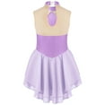 thumbnail image 5 of iiniim Kids Girls Figure Ice Skating Sequin Dance Dress Sleeveless Mesh Tutu Dress Lavender 14, 5 of 7