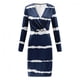 thumbnail image 5 of Vestido largo por debajo de la rodilla Sexy para mujer, vestidos ajustados de manga larga con escote en V profundo para trabajo de oficina, ropa de fiesta de noche con estampado a cuadros Fridja NMB1320, 5 of 6