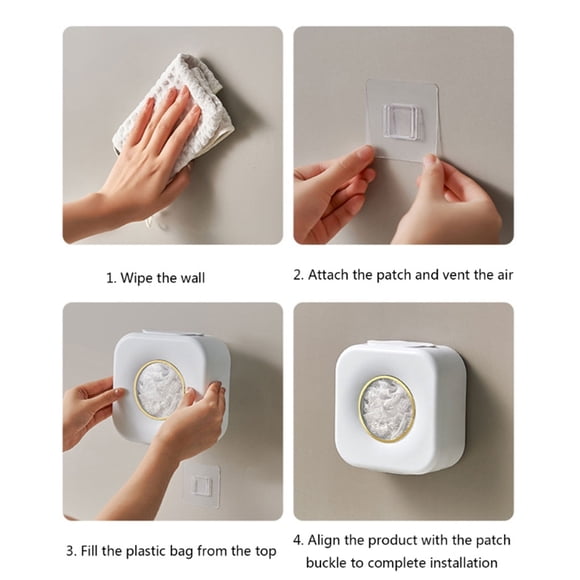 Injueey Bolsa desechable para alimentos, caja de almacenamiento, caja de plástico reutilizable montada en la pared, cajas de gran capacidad, accesorios Organizadores de utensilios de cocina Blanco