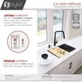 thumbnail image 6 of Stylish Undermount 25" Graphite Black Single Bowl Workstation Kitchen Sink with 4 accs S-612WN, 6 of 17