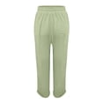 thumbnail image 5 of Linen Pants Women Summer Beach Vacation High Waist Wide Leg Comfy Flowy Trousers with Pockets, 5 of 6