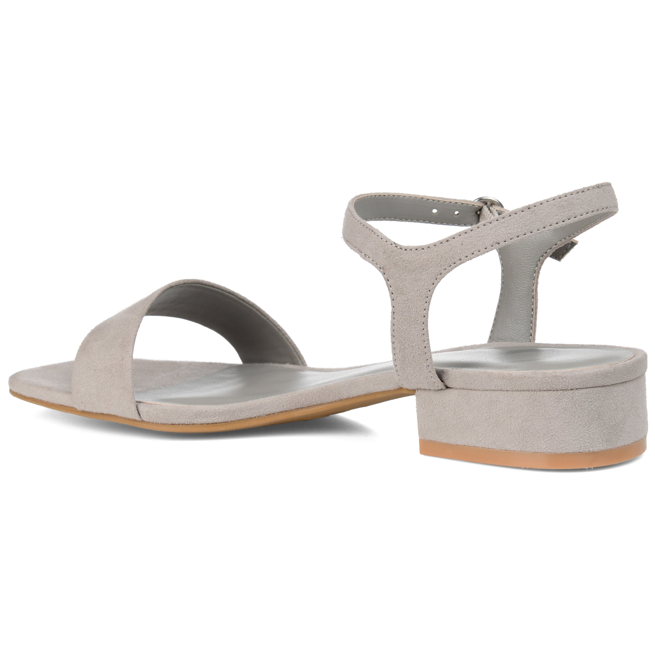 Journee Womens Beyla Open Square Toe Flat Sandals