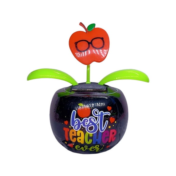 LYCAQL Cute Solar Power Flip Flap Flower Apple for Car Decoration Swing Dancing Flower Eco-Friendly Bobblehead Solar Dancing Flowers in Colorful Pots