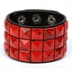 thumbnail image 4 of Pulsera de cuero con clavos de cuarteto multicolor punk, joyería personalizada para montar, pulsera ancha de cuero PU para hombres, 4 of 6