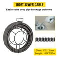 thumbnail image 3 of VEVOR Drain Cleaning Cable 100 Feet x 3/8 Inch Solid Core Cable Sewer Cable Drain Auger Cable Cleaner Snake Clog Pipe Drain Cleaning Cable Sewer Drain Auger Snake Pipe, 3 of 9