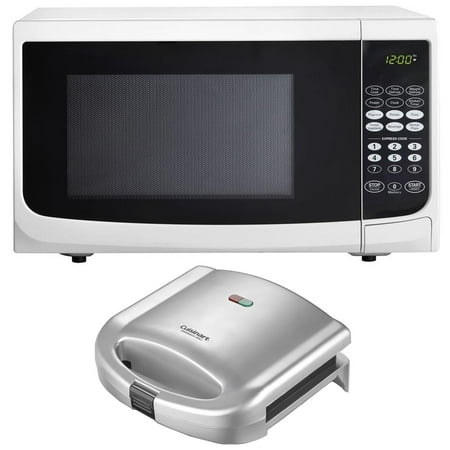 ... Watt Countertop Microwave, (White) Plus Bonus Cuisinart Sandwich Grill