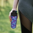thumbnail image 6 of Yiaed blue Skull purple flower Print Sports Insulated Kettle Bottle Reusable Stainless Steel Insulated Cup, Outdoor Portable Casual Stainless Steel Insulation Cup, 6 of 7