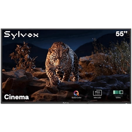 Sylvox 55" Outdoor Smart Google TV, 4K QLED Mini LED, 120Hz, 2000 Nits Full Sun, IP55 Waterproof, Dolby Vision & Dolby Atmos, (Cinema)
