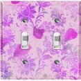 thumbnail image 1 of Metal Light Switch Plate Outlet Cover (Floral Pink Wallpaper FLW003), 1 of 13