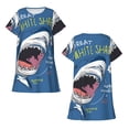 thumbnail image 5 of Salouo Great White Shark Print Short Sleeve Sleepshirt for Womens Comfy Nightgown Scoopneck Cute Nightdress Ruffle -3X-Large, 5 of 7