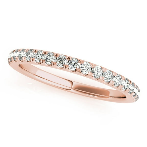 Aonejewelry 1/4 Carat Round Diamond Wedding Band In 14K Solid Rose Gold
