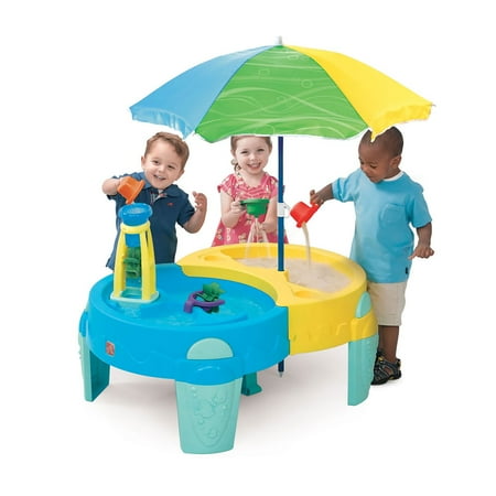 Step2 Shady Oasis Sand & Water Table, 40" umbrella provides shade and protects from the harmful sun rays