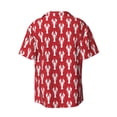 thumbnail image 5 of Uemuo Cartoon Lobster Pattern Cotton Linen Short Sleeve Shirts,Casual Lightweight Button Down Shirts,Vacation Beach Summer Tops-X-Large, 5 of 7