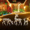 thumbnail image 1 of Luces navideñas de metal para exteriores para celebraciones festivas en jardines, fiestas y inviernos Decoración de patio con renos LED brillantes, 1 of 5