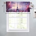 thumbnail image 4 of Eiffel Tower Printed Window Curtains Valances for Kitchen Rustic Floral Vintage Lavender Flowers Romantic Privacy Decorative Rod Pocket Short Window Valance Curtains 54 by 18 in, 1 Panel, 4 of 6