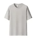 thumbnail image 3 of Camiseta de verano de media manga para hombre, pulóver de 230 g, corte holgado, algodón puro, camiseta en blanco para parejas, impresión de logotipo, 3 of 4