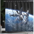 thumbnail image 4 of Ambesonne Outer Space Shower Curtain, Cosmonaut Adventure, 69"Wx84"L, Blue Grey Black, 4 of 5
