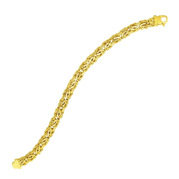 14k Yellow Gold Byzantine Link Stylish Bracelet 7.25 in