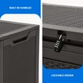thumbnail image 4 of Dextrus 100 Gallon Resin Deck Box, Outdoor Waterproof Storage box,Lockable,Dark Brown, 4 of 8