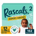 thumbnail image 1 of Rascals Premium Absorbent Baby Diapers, Size 2, Carton, 152 Count, 1 of 9