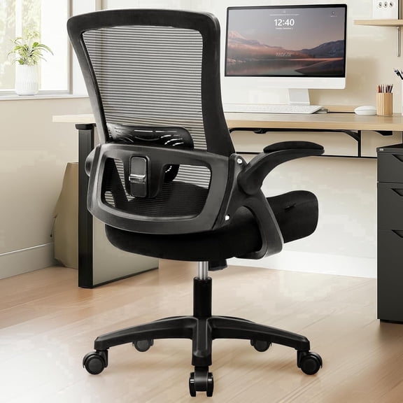 NEO CHAIR Office Desk Chair High Back Mesh Chair Adjustable Lumbar, Black