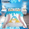 thumbnail image 2 of meiyoeat Drip Ice Cream Letter A Full Size Comforter Sets for Kids Girls, Sprinkle Baseball Print Bedding Comforter Set, Blue Yellow, Polkadot Reversible, 3-Piece, 1 Comforter and 2 Pillowcases, 2 of 6