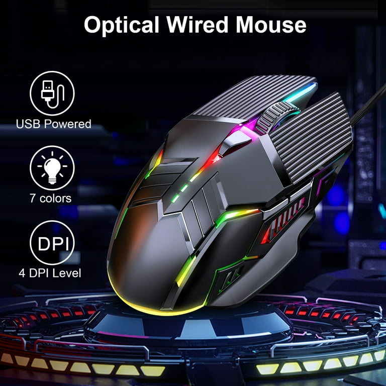 RPM Euro Games Premium Gaming Mouse 6 Buttons 4 Color RGB Lights 4 DPI  Levels For Laptop, PC Wired Optical Gaming Mouse - RPM Euro Games 